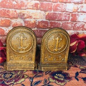 Antique 1940s Syroco Book Wood Composite‎ Anchor Book Ends